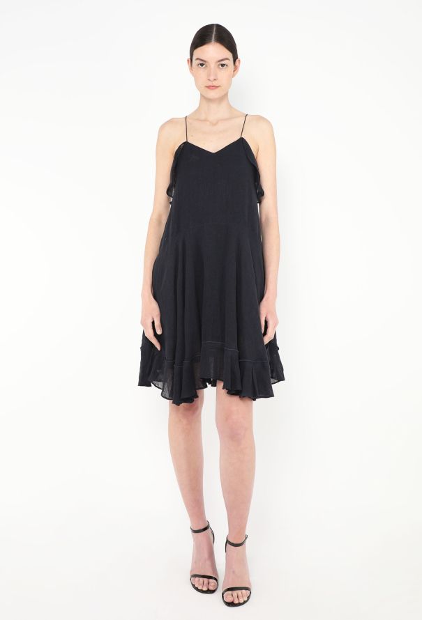 Chloé Ruffled Linen Slip Dress - 1