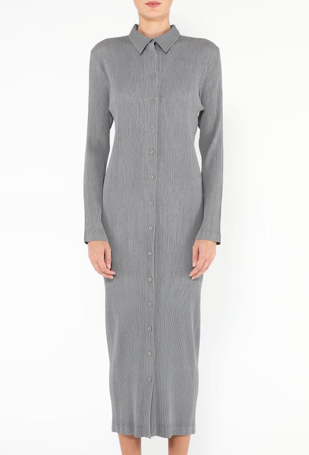 Issey Miyake Pleated Button Down Dress - 3