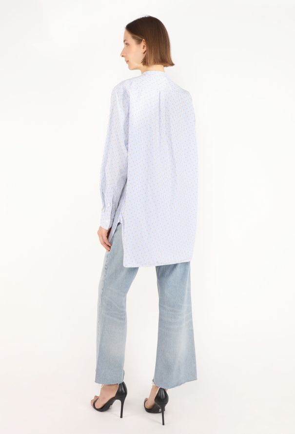 Céline Embroidered Pinstripe Cotton Tunic - 4