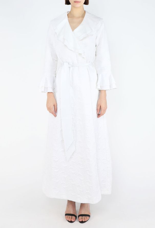 Dior Vintage Ruffled Jacquard Night Gown - 3