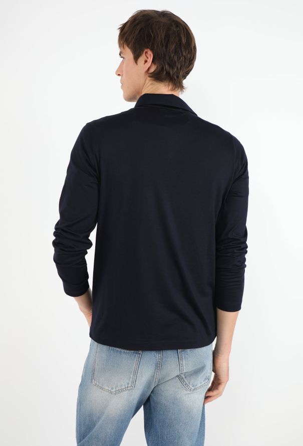 Loro Piana Navy Vicuña Knit Polo - 3