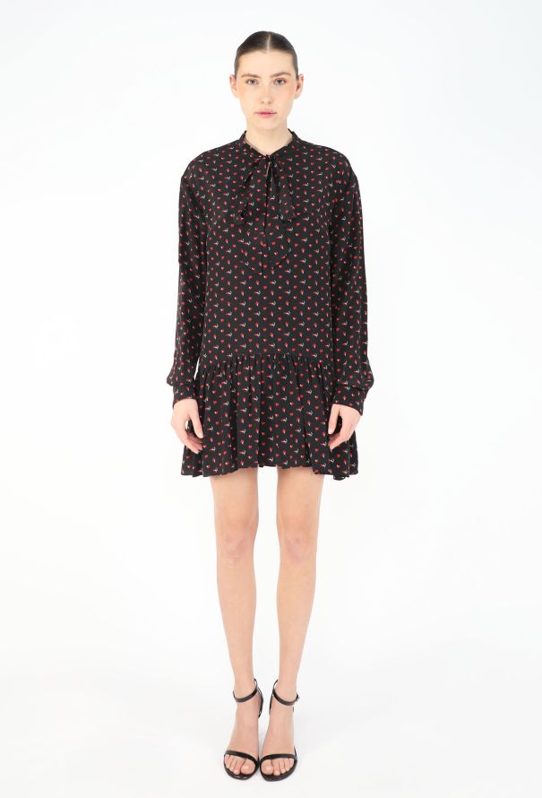 Saint Laurent Heart Print Lavallière Dress - 3