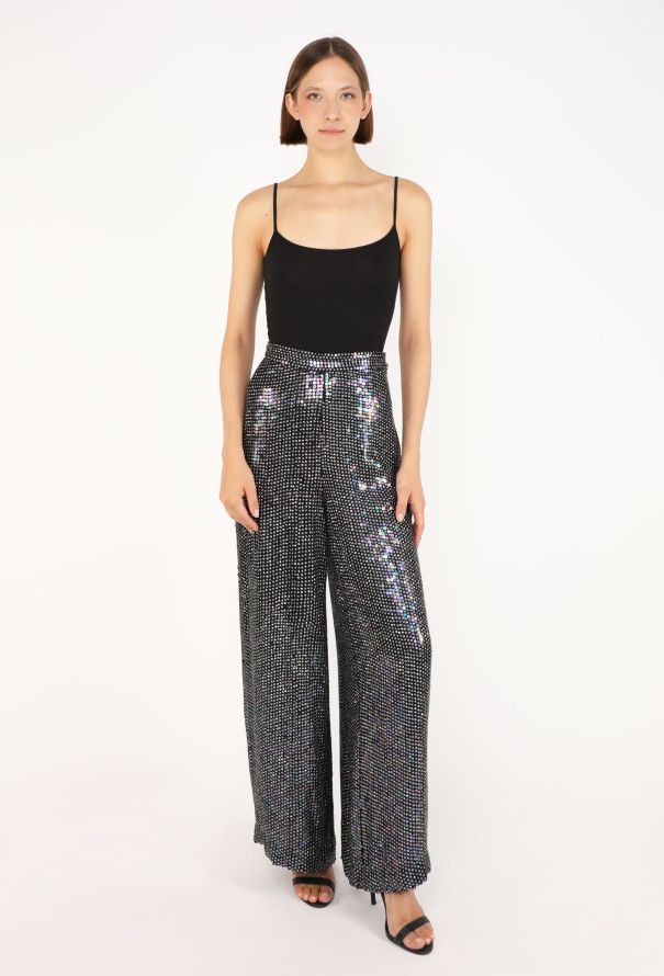 Giorgio Armani Vintage Sequin Silk Trousers - 1