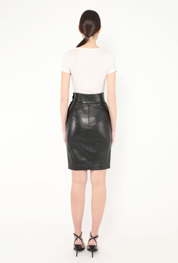 Alaïa F/W 1985 Stitched Leather Skirt - 5 Alaïa F/W 1985 Stitched Leather Skirt - 5