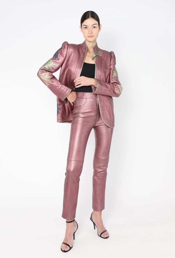 Roberto Cavalli RARE '70s Iridescent Leather Ensemble - 1