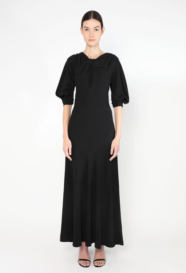 1930s Gathered Crêpe Bias Dress - 2 1930s Gathered Crêpe Bias Dress - 2