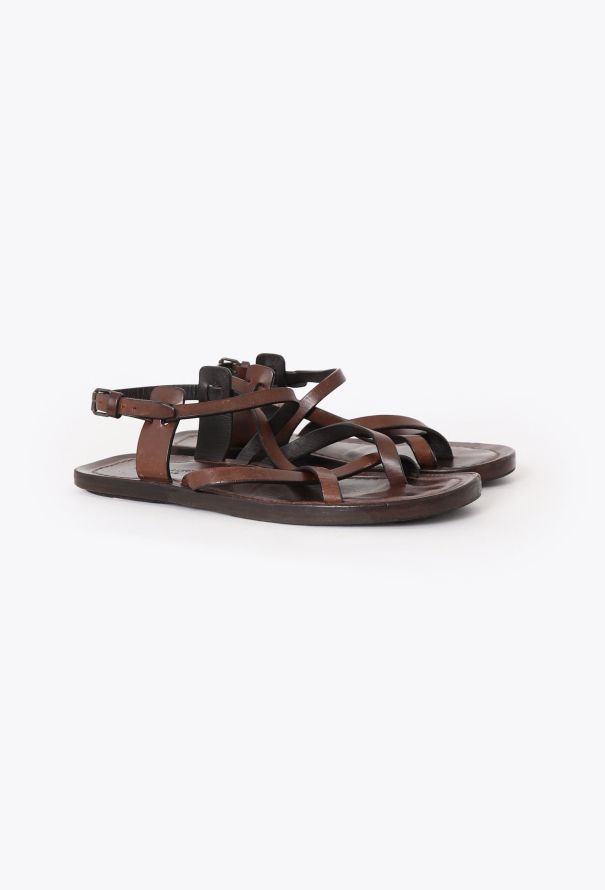 Saint Laurent 2021 Culver Leather Cage Sandals - 3