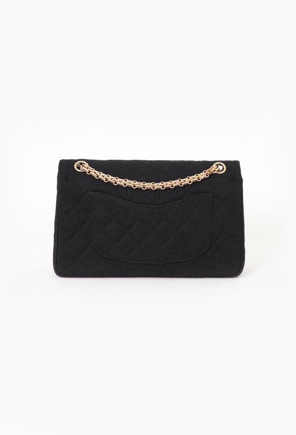 Chanel Black Jersey 2.55 Medium Flap Bag - 4