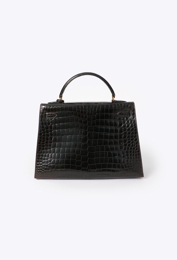 Hermès Ébène Porosus Kelly Sellier 32 - 7