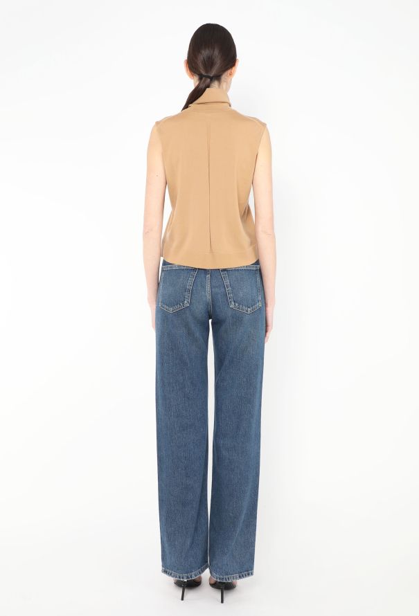 The Row 2022 Piita Turtleneck Vest Top Camel - 4