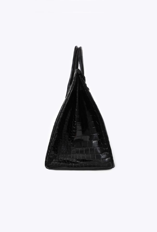 Hermès Shiny Black Porosus Birkin 40 - 6