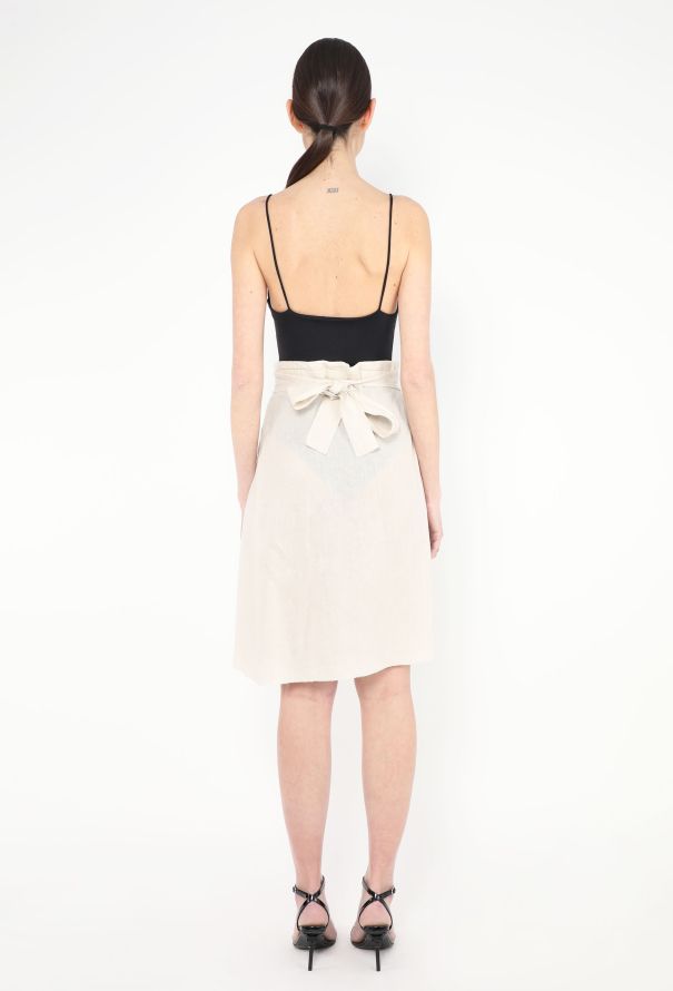 Prada Ruffled Linen Belted Skirt - 5