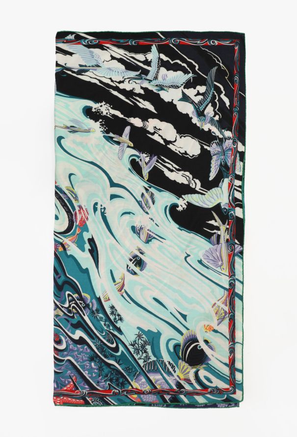 Hermès 'De la Mer au Ciel' 140cm Cashmere Shawl - 3