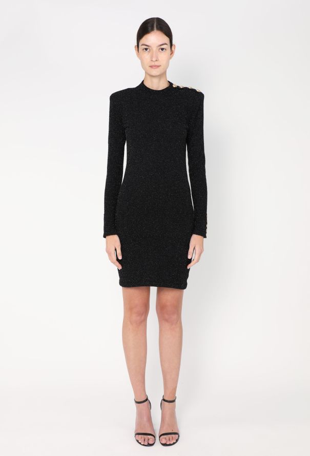 Balmain Iridescent Embossed Trim Dress - 2 Balmain Iridescent Embossed Trim Dress - 2