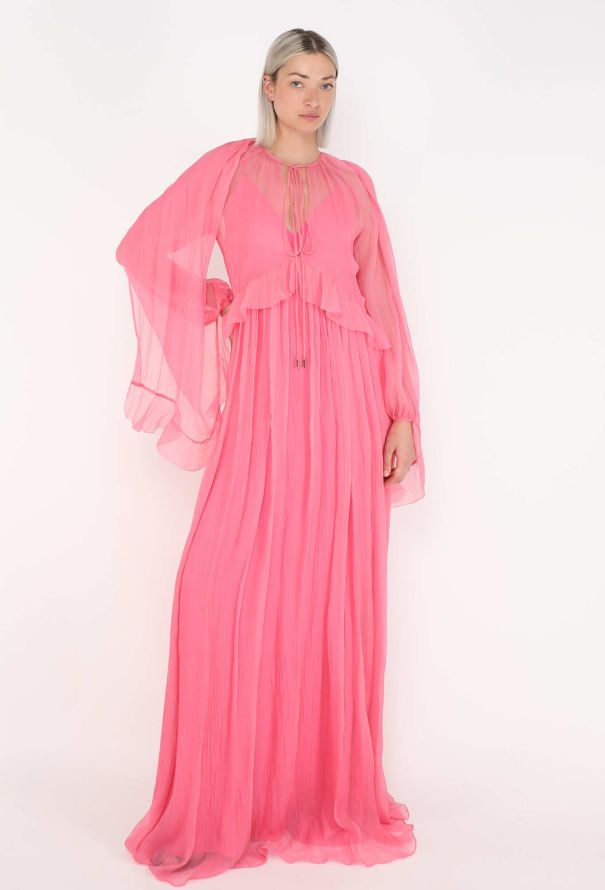 Gucci Ruffled Trim Chiffon Gown, 2024 - 1