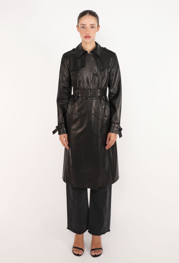 Prada Lambskin Belted Trench Coat - 1