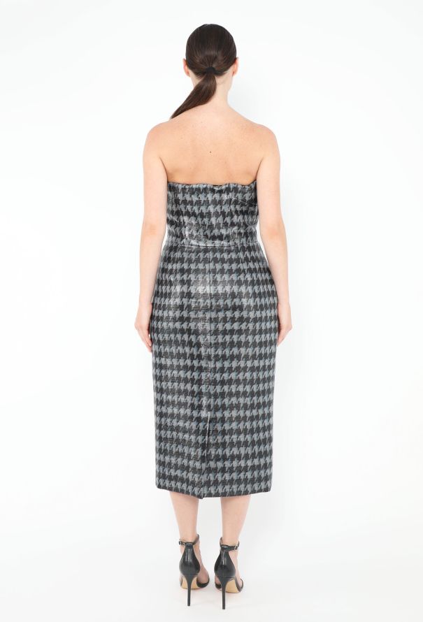Dior Lamé Herringbone Bustier Dress - 4