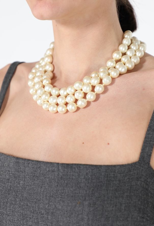 Chanel '90s Pearl Choker Necklace - 4