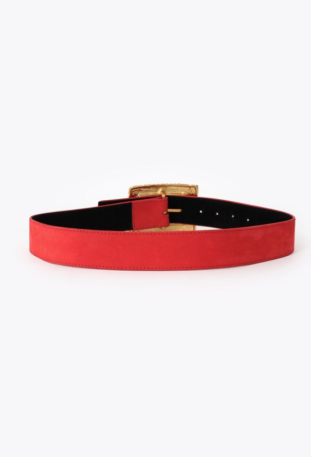 Saint Laurent Vintage Suede Hammered Love Belt - 2 Saint Laurent Vintage Suede Hammered Love Belt - 2