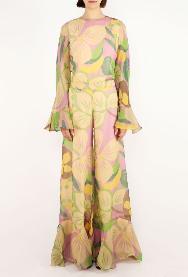 Jean Patou Silk Palazzo Jumpsuit, 1970s - 3