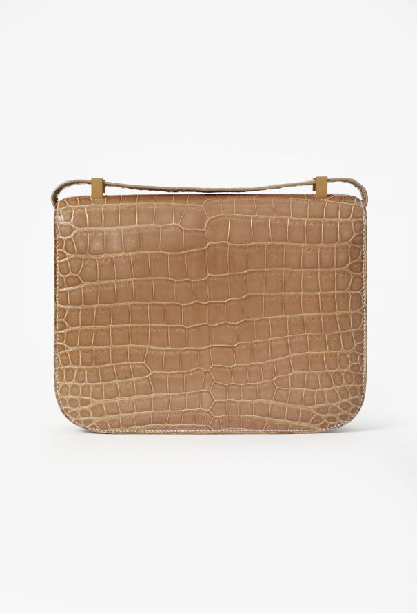 Hermès EXCEPTIONAL 90s 'Ficelle' Porosus Constance 24 - 6