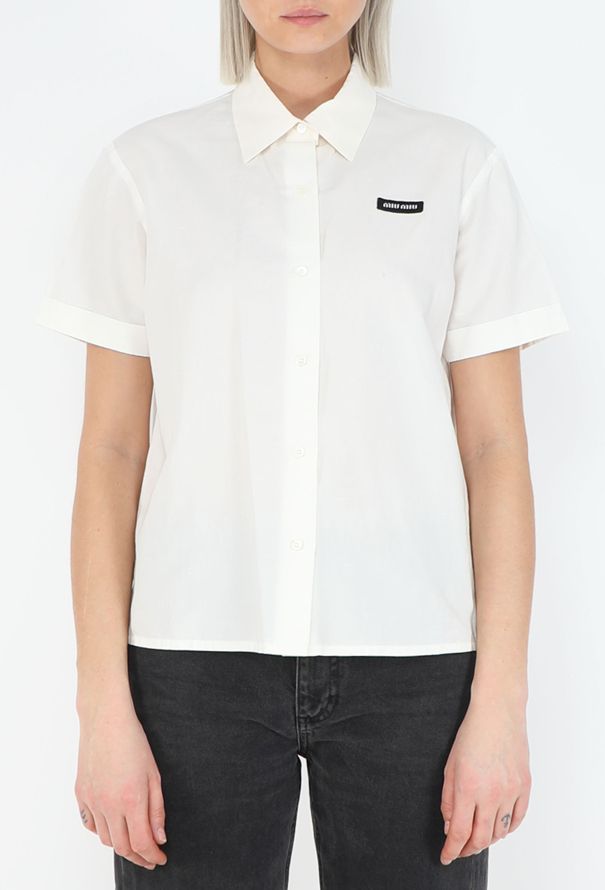 Miu Miu 2024 Cotton Logo Shirt - 1