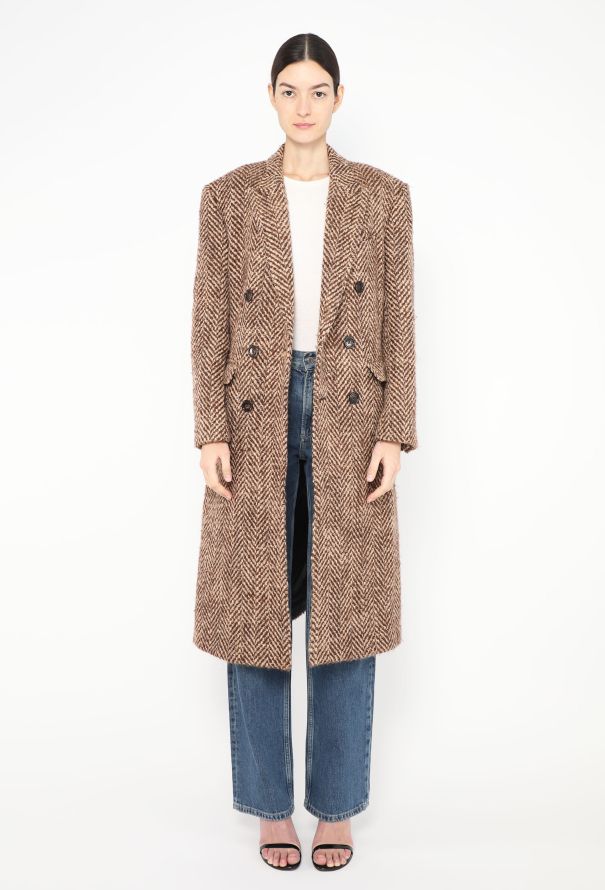 Céline F/W 2021 Herringbone Wool Coat - 1