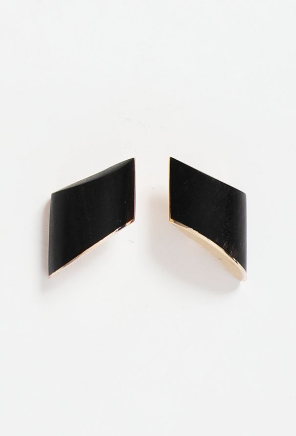 Modern Fine Jewelry Vhernier 18k Yellow Gold and Ebony Tourbillon Clip Earrings - 1