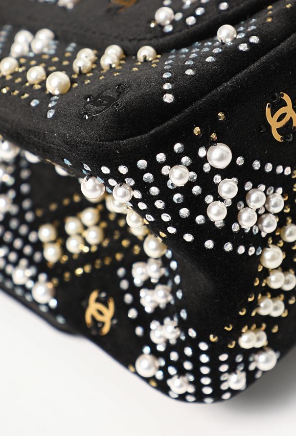 Chanel Pre-Fall 2021 Velvet Embellished Mini 2.55 Bag - 11