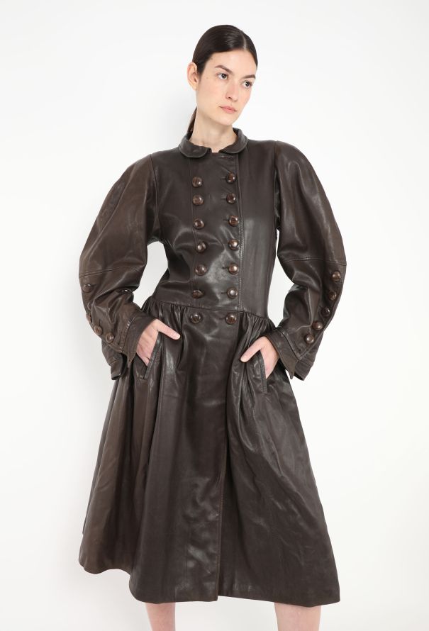 Saint Laurent ULTRA RARE F/W 1983 Flared Leather Coat - 1