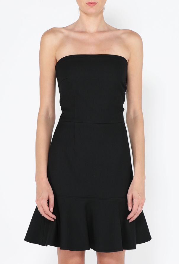 Balenciaga 2002 Strapless Fluted Wool Dress - 3