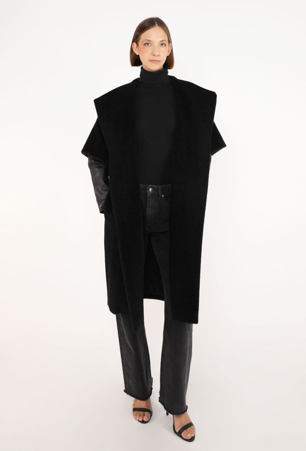 Hermès Belted Alpaca Shawl Coat, 2007 - 6