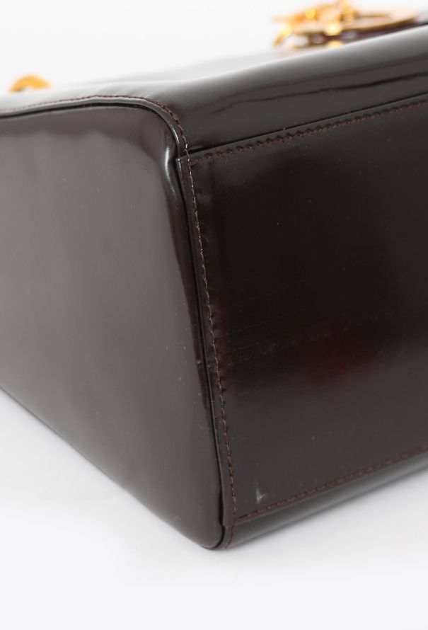 Dior Brown Patent Medium Lady Dior - 9