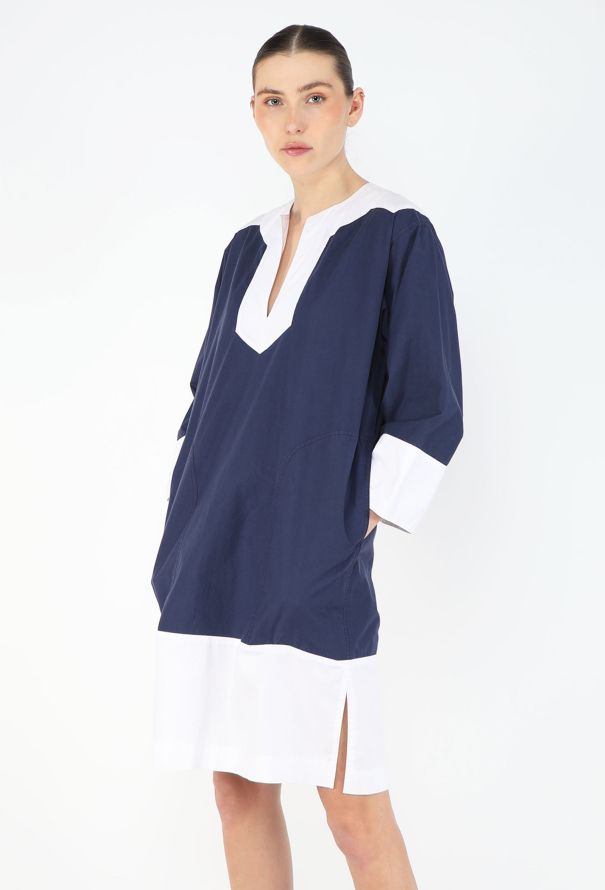 Saint Laurent 1976 Bicolor Cotton Tunic Dress - 4