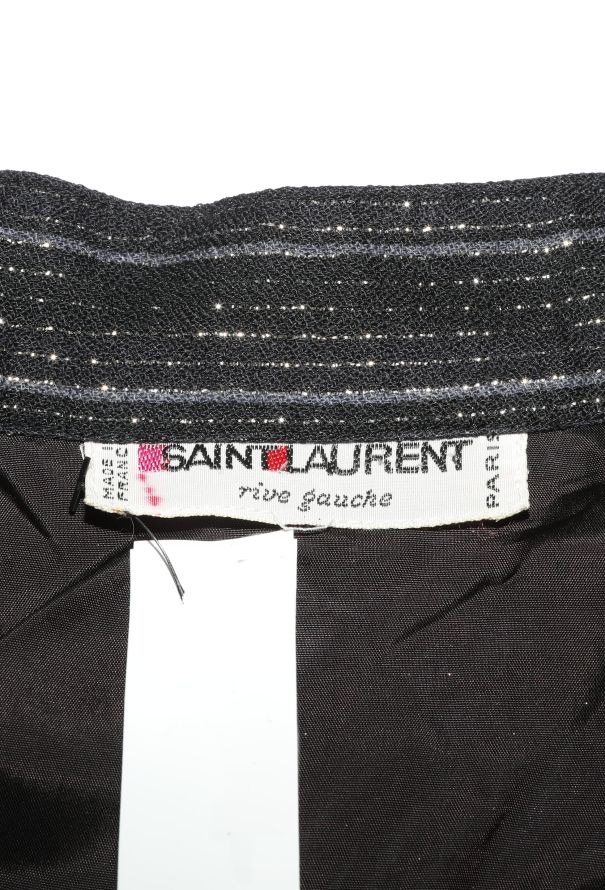Saint Laurent 1976 Russian Pinstripe Lamé Tunic - 5
