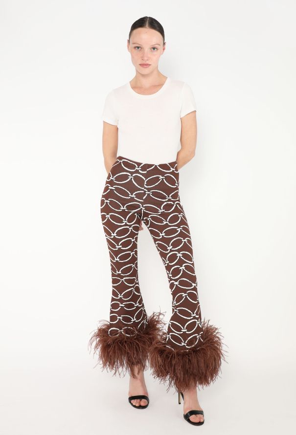 Valentino Resort 2023 Ostrich Trim Intarsia Ensemble - 3 Valentino Resort 2023 Ostrich Trim Intarsia Ensemble - 3