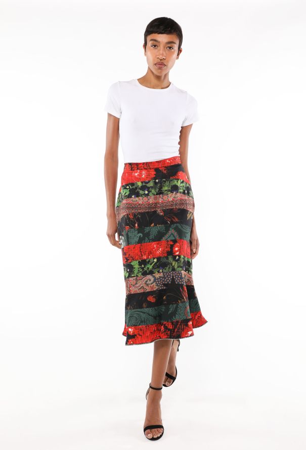 Givenchy Silk Printed Zip Skirt, F/W 2013 - 3