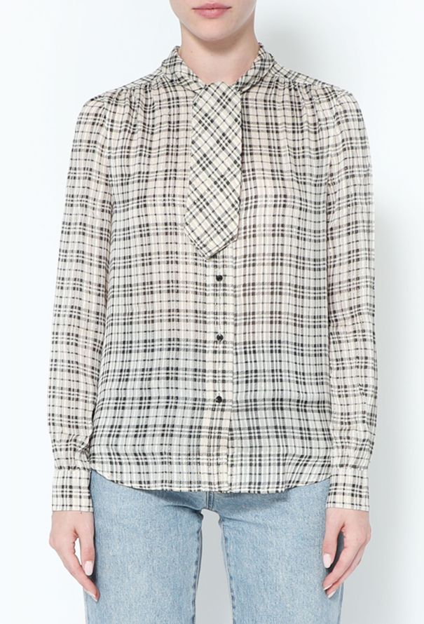 Saint Laurent 2021 Silk Lavallière Blouse - 1