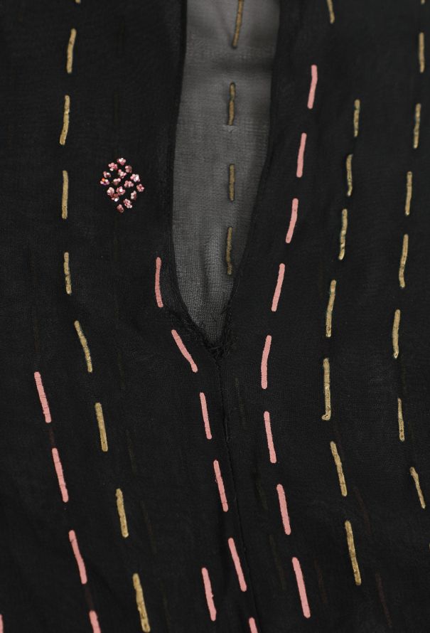 Hand-Beaded Voile Kaftan - 5