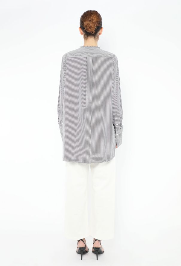 Céline Pinstripe Cotton Bib Tunic - 5