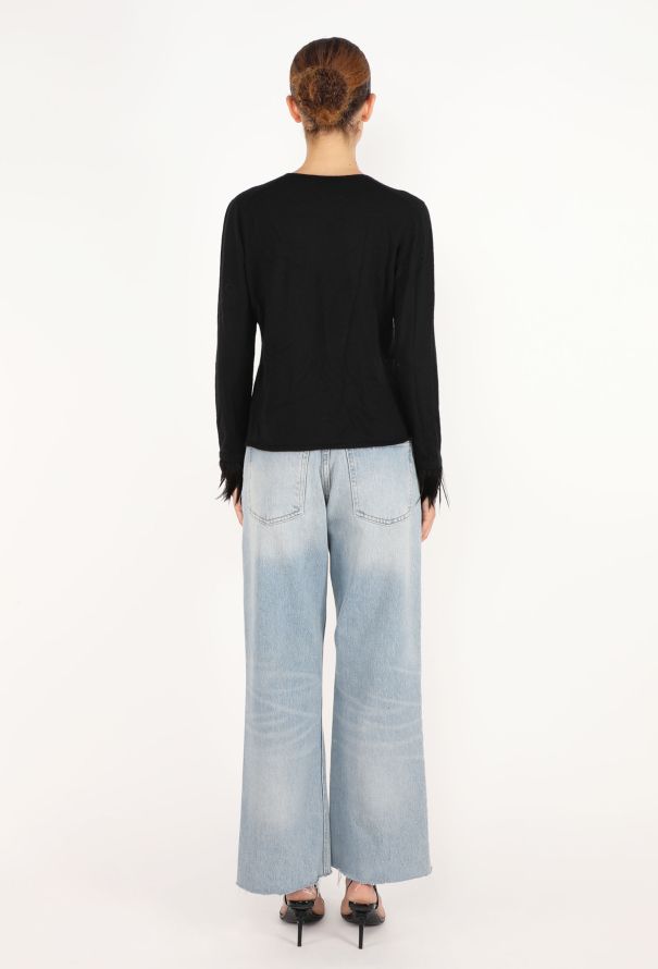 Gucci Feather Trim Cashmere Top, 2003 - 3