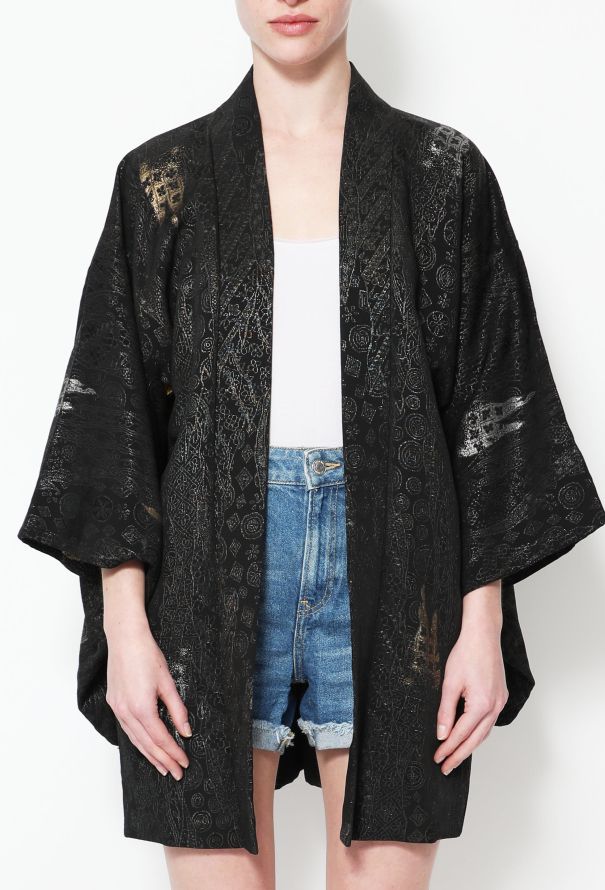 World Treasures Authentic Metallic Jacquard Kimono - 1