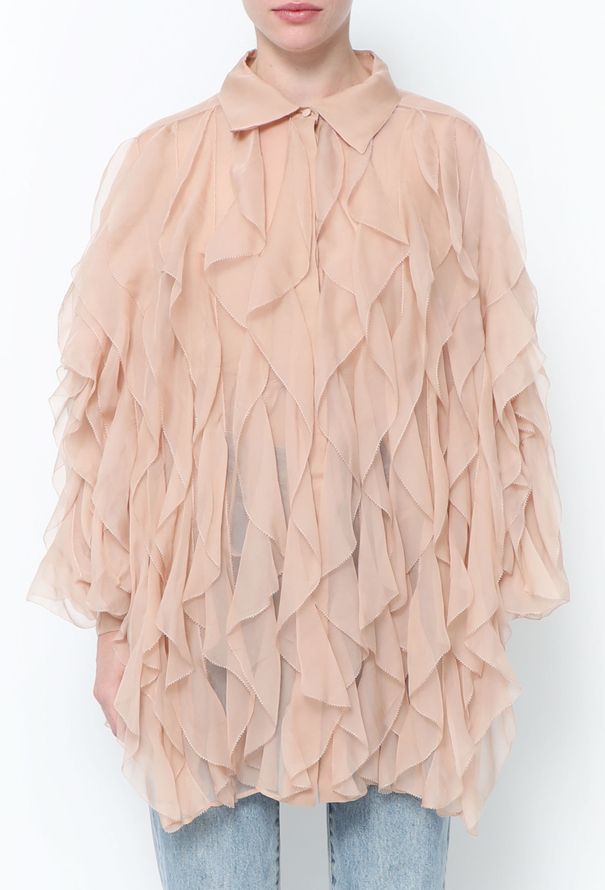 Valentino S/S 2021 Ruffled Silk Tunic - 1