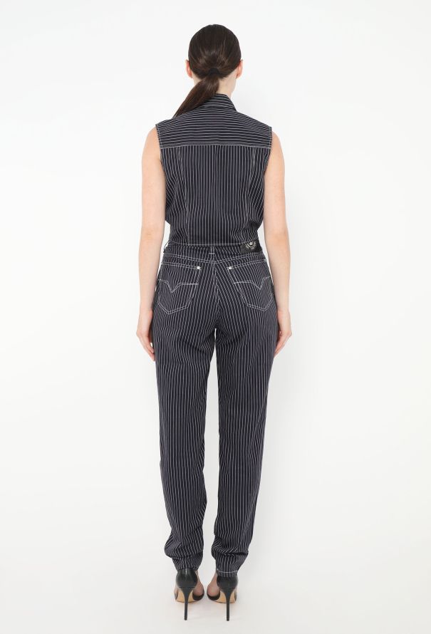 Gianni Versace Early '90s Pinstripe Denim Ensemble - 6