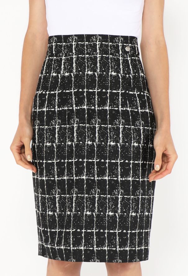 Chanel 2014 Tweed Checkered Skirt - 2