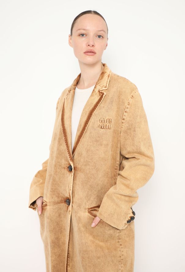 Miu Miu S/S 2023 Denim Emblem Coat - 2