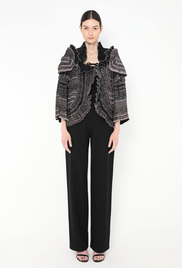 Zandra Rhodes Collector '70s Hand-Painted Plissé Jacket - 3