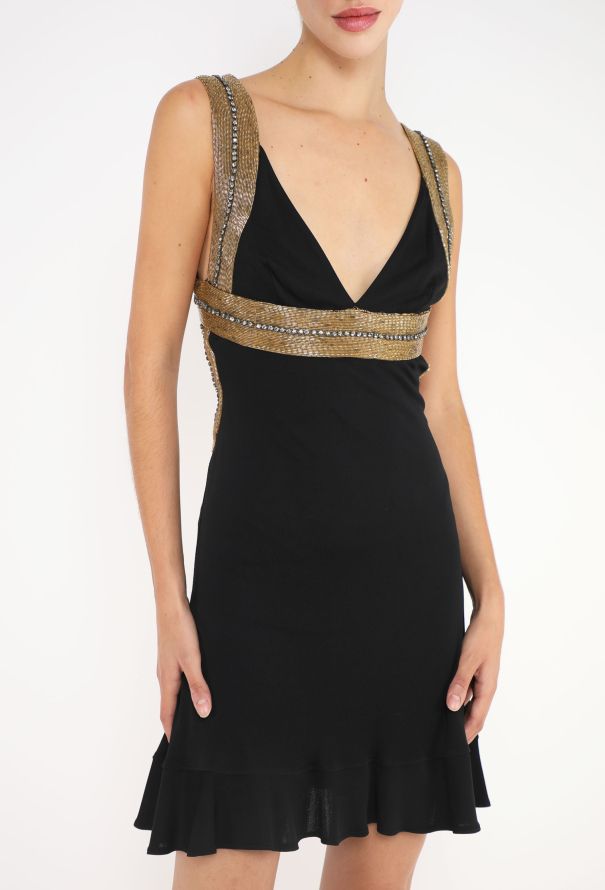 Roberto Cavalli 2005 Open-Back Strass Empire Dress - 5