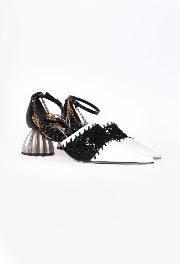 Loewe S/S 2019 Beaded Anklet Macramé Heels - 3