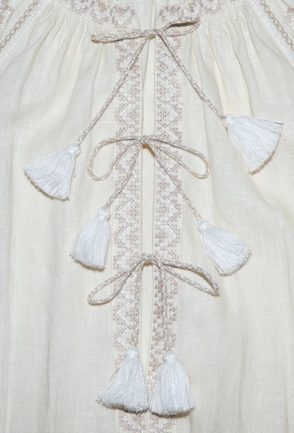 Vita Kin Embroidered Linen Kaftan Dress - 7